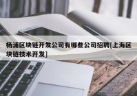 杨浦区块链开发公司有哪些公司招聘[上海区块链技术开发]