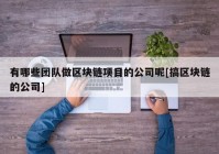 有哪些团队做区块链项目的公司呢[搞区块链的公司]